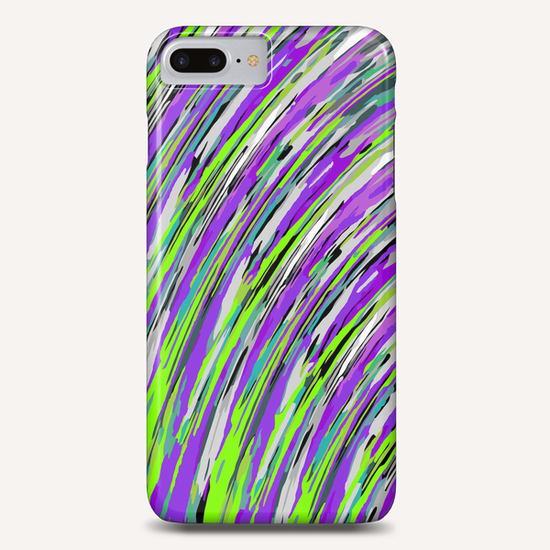 curly line pattern abstract background in purple and green Phone Case by Timmy333