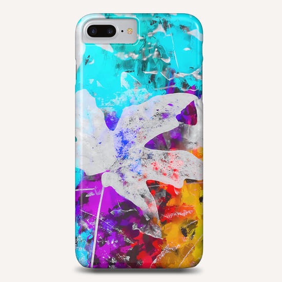 maple leaf with blue purple pink yellow painting abstract background Phone Case by Timmy333