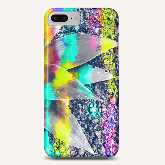 succulent plant with painting abstract background in green pink yellow purple Phone Case by Timmy333