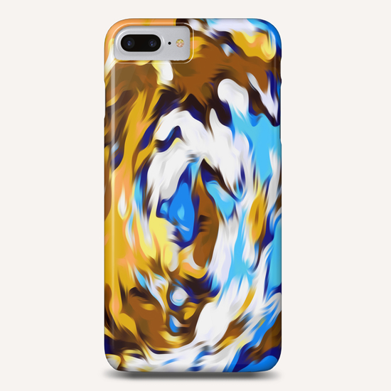 yellow brown and blue spiral painting texture abstract background Phone Case by Timmy333