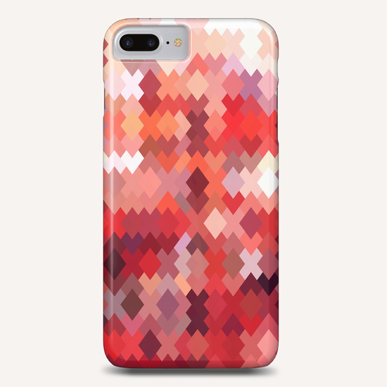 geometric square pixel pattern abstract in red and brown Phone Case by Timmy333