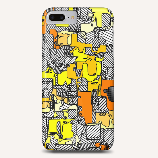 psychedelic graffiti drawing and painting in yellow and orange Phone Case by Timmy333