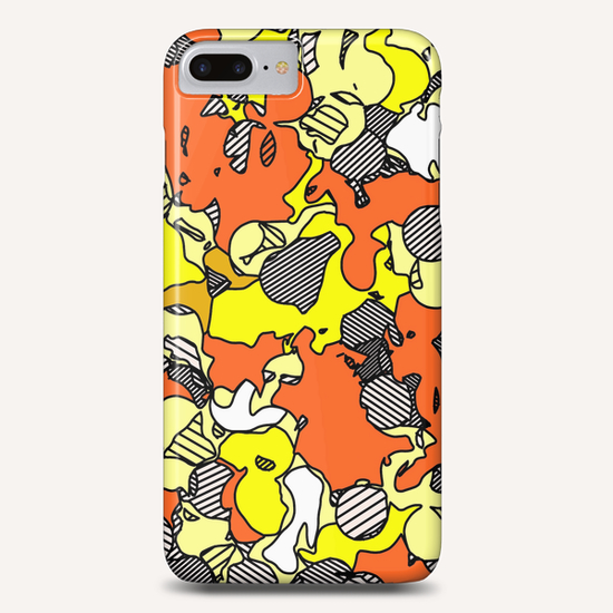 psychedelic graffiti drawing and painting abstract in orange and yellow Phone Case by Timmy333