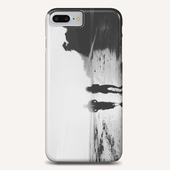 walking on the with sunset light in black and white Phone Case by Timmy333