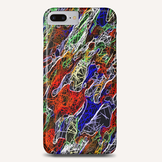 psychedelic rotten sketching texture abstract background in red blue green Phone Case by Timmy333