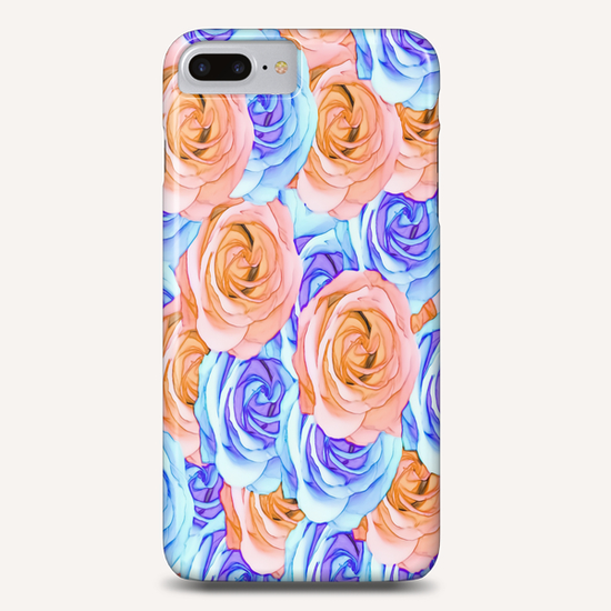 blooming rose texture pattern abstract background in red and blue Phone Case by Timmy333