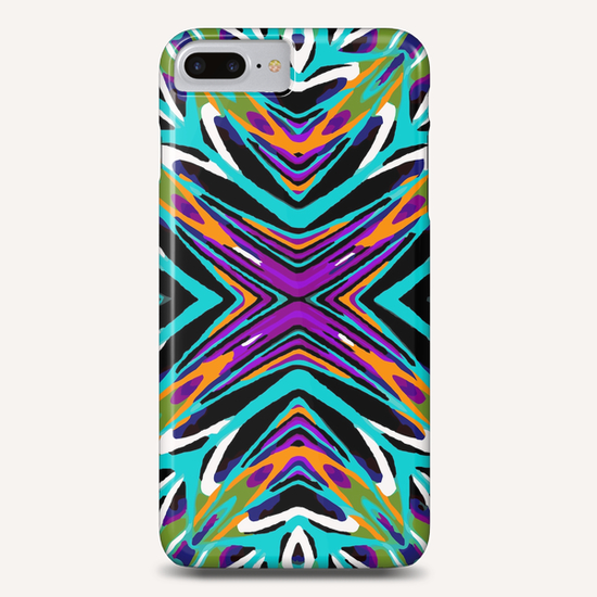 psychedelic geometric graffiti abstract pattern in green blue purple orange Phone Case by Timmy333