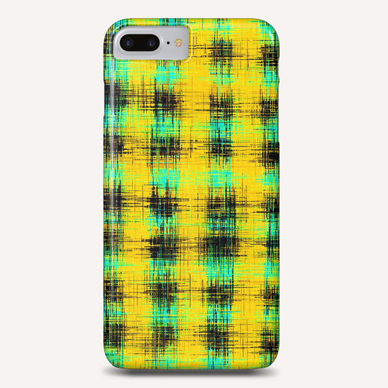 plaid pattern abstract texture in yellow green black Phone Case by Timmy333