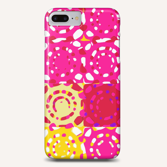 graffiti circle pattern abstract in pink yellow and purple Phone Case by Timmy333