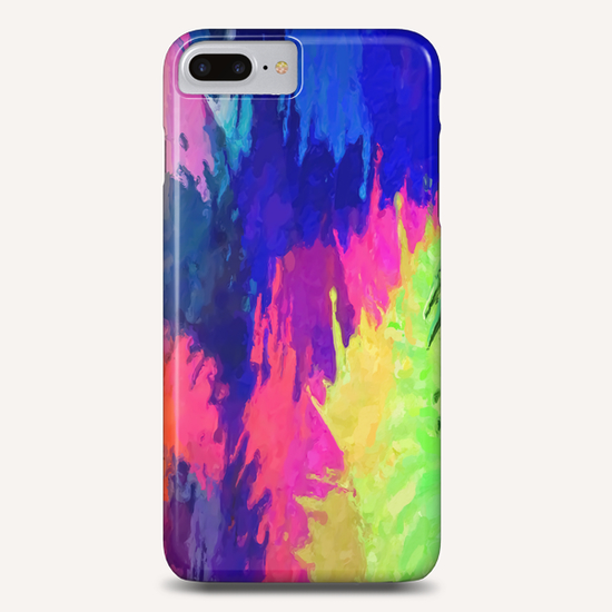 painting texture abstract background in blue pink yellow green Phone Case by Timmy333