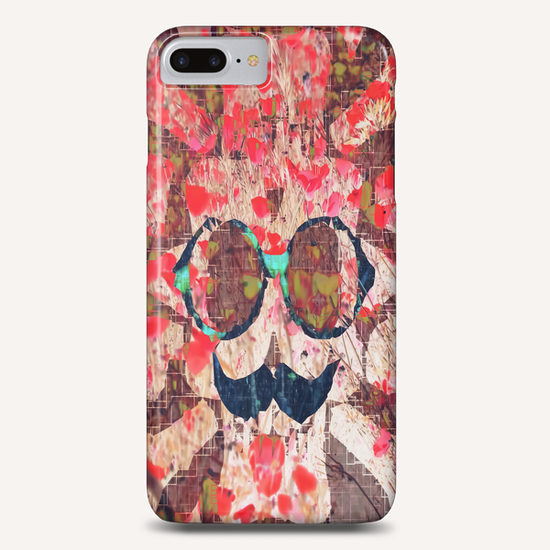 vintage old skull portrait with red poppy flower field abstract background Phone Case by Timmy333