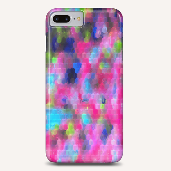 geometric square pattern abstract background in pink blue green Phone Case by Timmy333