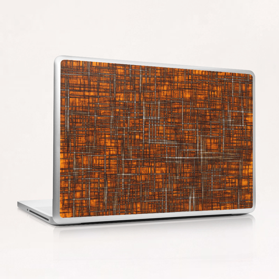 geometric square pattern drawing in orange brown Laptop & iPad Skin by Timmy333