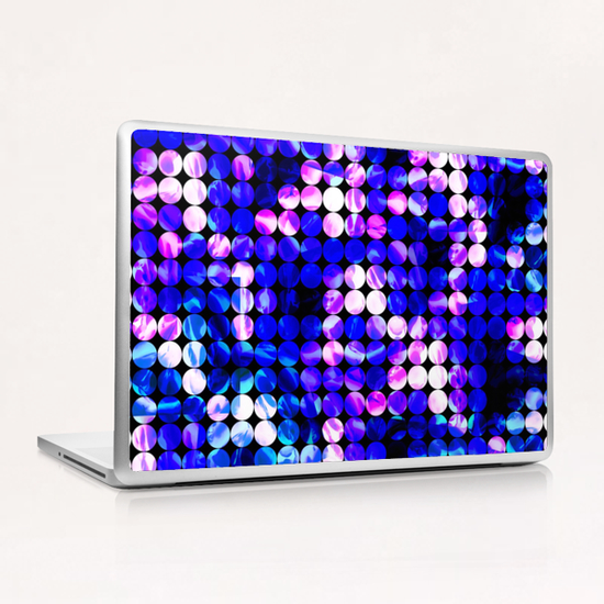 circle pattern abstract background with splash painting abstract in blue and pink Laptop & iPad Skin by Timmy333