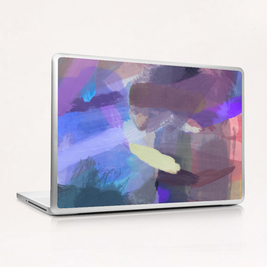 brush painting texture abstract background in purple blue brown Laptop & iPad Skin by Timmy333