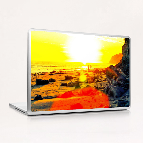 summer beach sunset in California, USA Laptop & iPad Skin by Timmy333