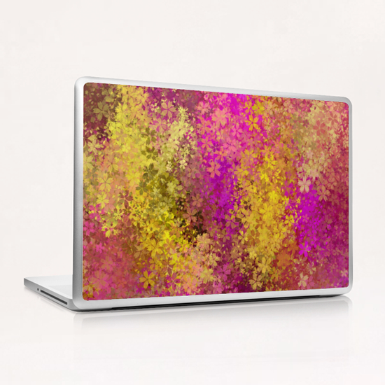 flower pattern abstract background in pink and yellow Laptop & iPad Skin by Timmy333