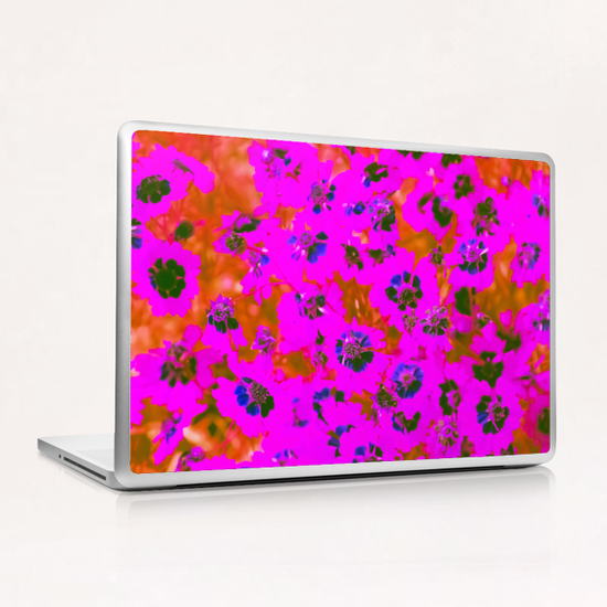 blooming pink flower with brown background Laptop & iPad Skin by Timmy333