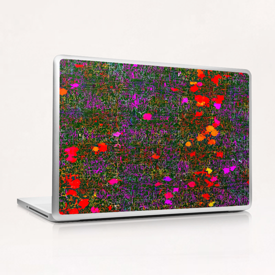 psychedelic abstract art texture background in purple red orange pink Laptop & iPad Skin by Timmy333