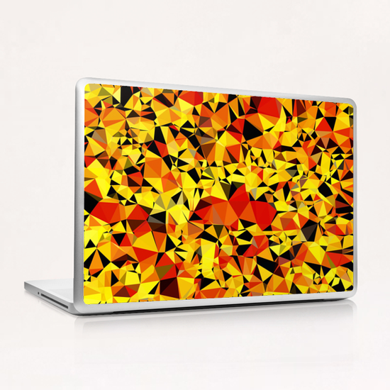 geometric triangle pattern abstract in orange yellow red Laptop & iPad Skin by Timmy333