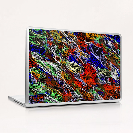 psychedelic rotten sketching texture abstract background in red blue green Laptop & iPad Skin by Timmy333