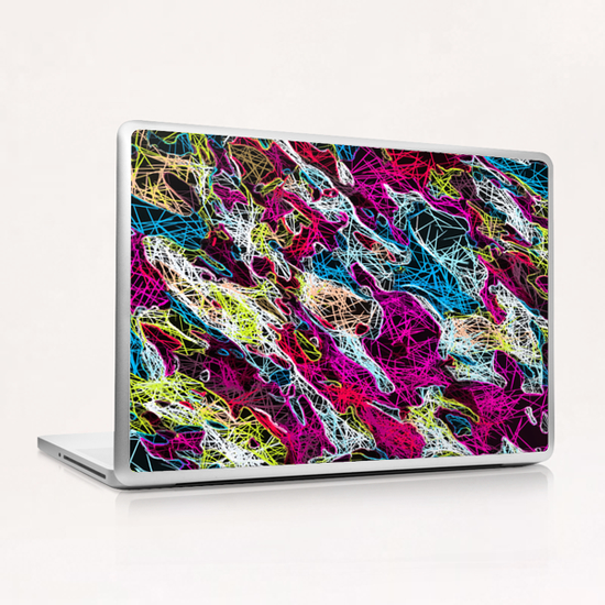 psychedelic rotten sketching texture abstract background in pink blue yellow Laptop & iPad Skin by Timmy333