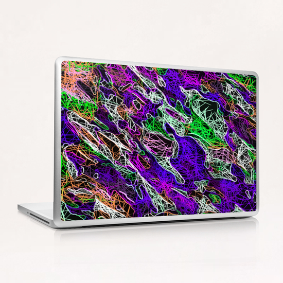 psychedelic rotten sketching texture abstract background in purple blue green Laptop & iPad Skin by Timmy333