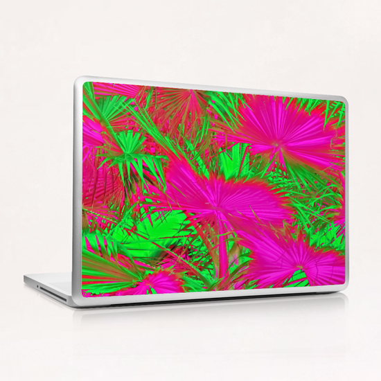 closeup palm leaf texture abstract background in pink and green Laptop & iPad Skin by Timmy333