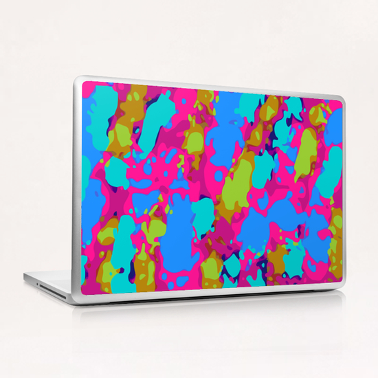 splash graffiti painting abstract in pink blue green Laptop & iPad Skin by Timmy333