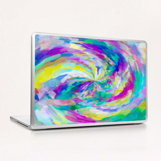 colorful splash painting abstract in pink green blue yellow Laptop & iPad Skin by Timmy333