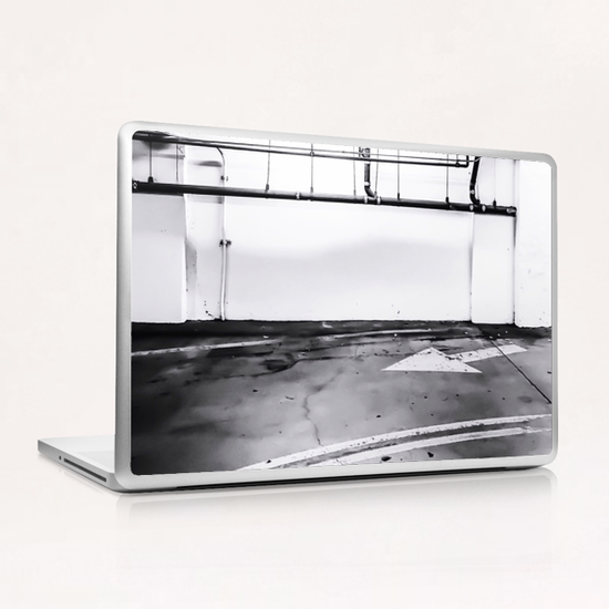 underground parking lot with tube in black and white Laptop & iPad Skin by Timmy333