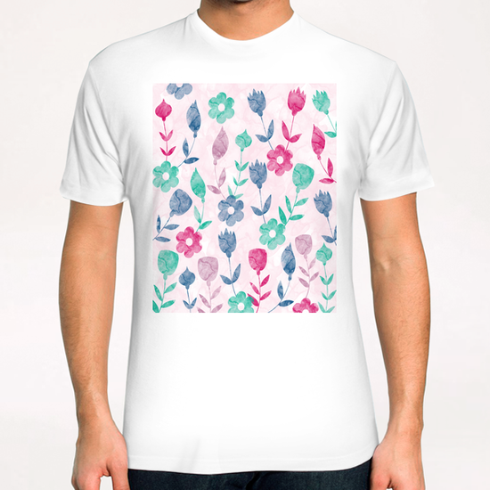 Watercolor Floral X 0.8 T-Shirt by Amir Faysal